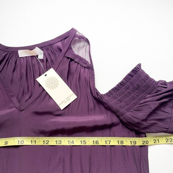 Ramy Brook Faretta Cold Shoulder Top Merlot Size Medium NEW NWT - Picture 7 of 8